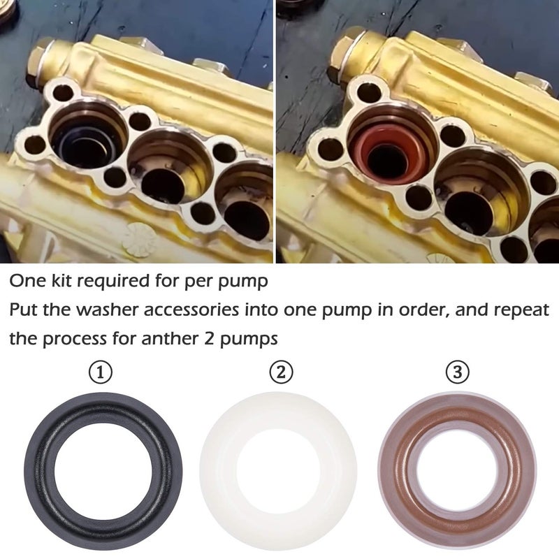Bonbo Packing Water Seal Kit 5019006400 Fits for ZWD & ZWDK Series 15mm Pumps Piston Pressure Washer Seal Kit - Image 4